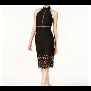 NWT Bardot Halter Lace Dress in Black